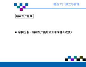 精益工廠的建立與管理 企業(yè)高效運營之道